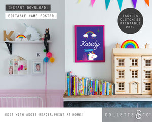 Rainbow Unicorn Wall Art