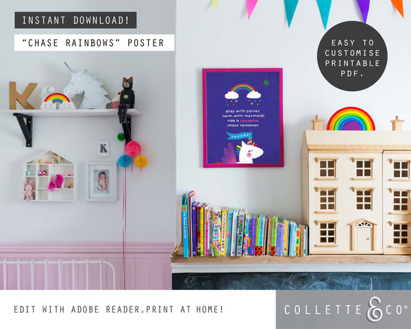 Rainbow Unicorn Wall Art 03