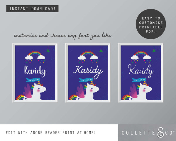 Rainbow Unicorn Wall Art 06