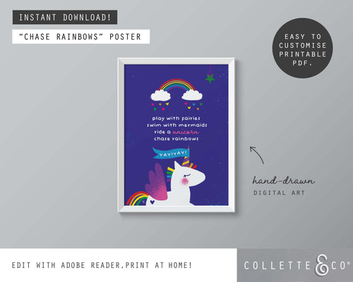 Rainbow Unicorn Wall Art 09