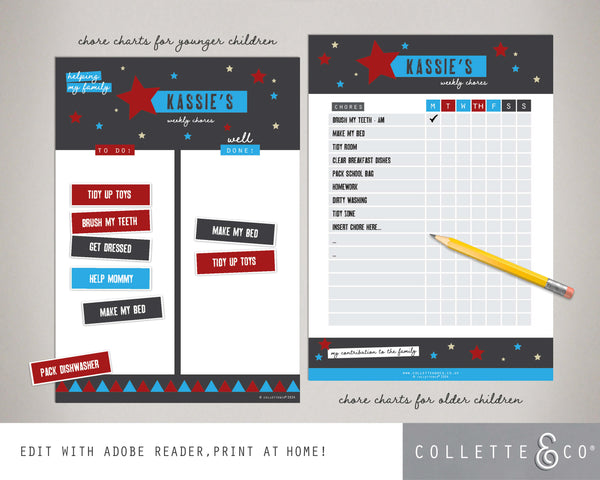 Rock Star Kids Chore Chart