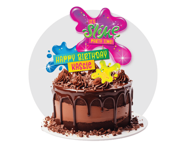 Slime Party Printable Cake Topper