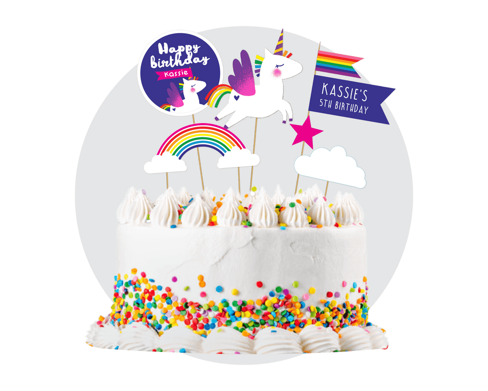 Unicorn Party Printable Cake Toppers