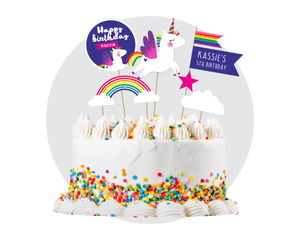 Unicorn Party Printable Cake Toppers