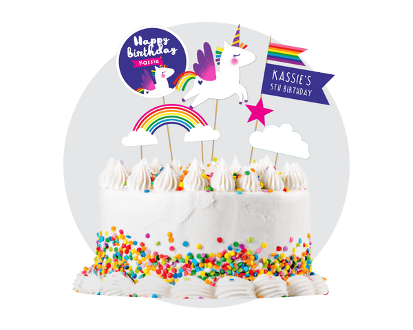 Unicorn Party Printable Cake Toppers