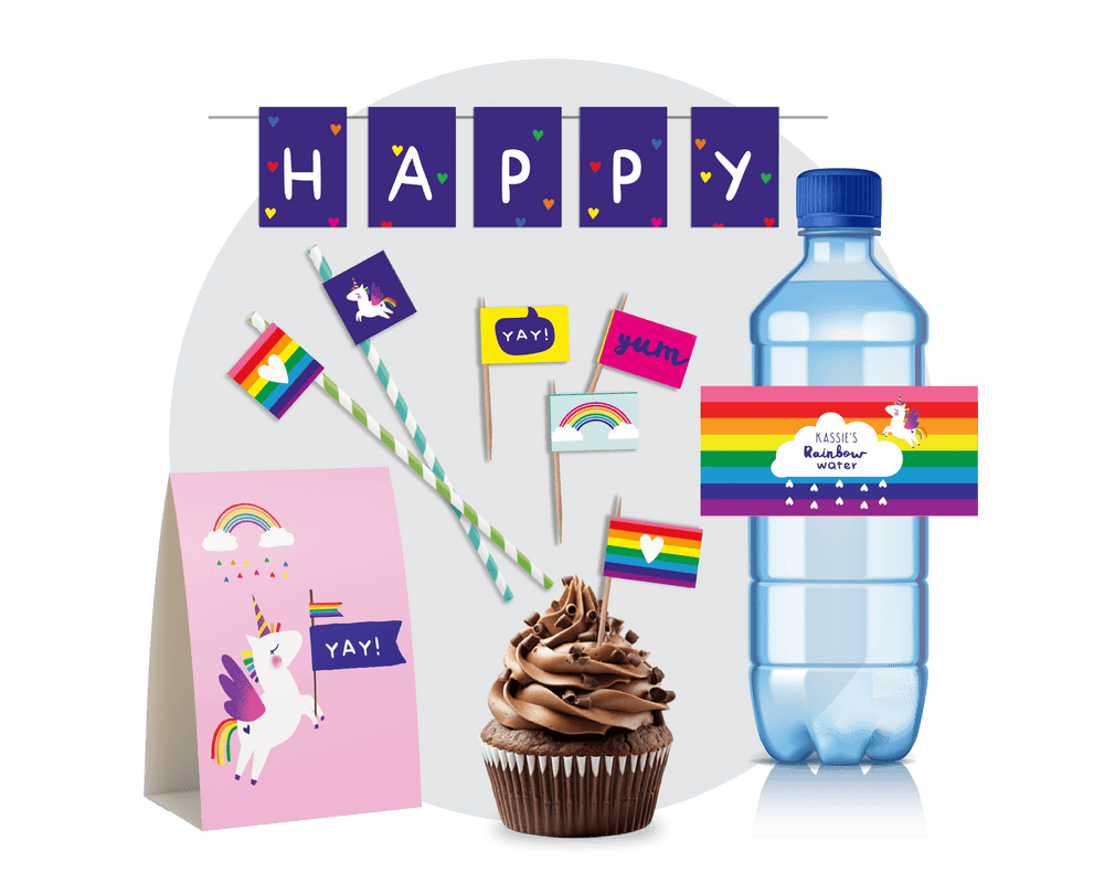 Unicorn Party Printable Food Decor