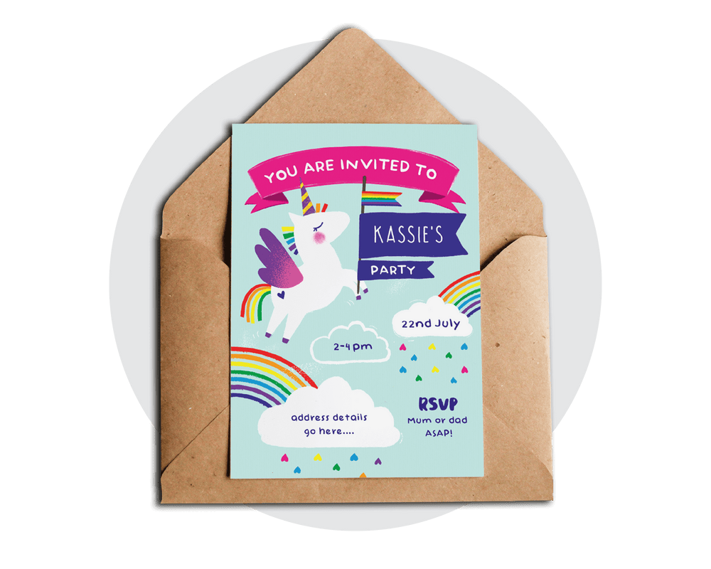 Unicorn Party Printable Invitation