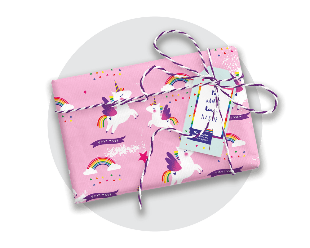 Unicorn Party Printable Wrapping Paper & Gift Tags