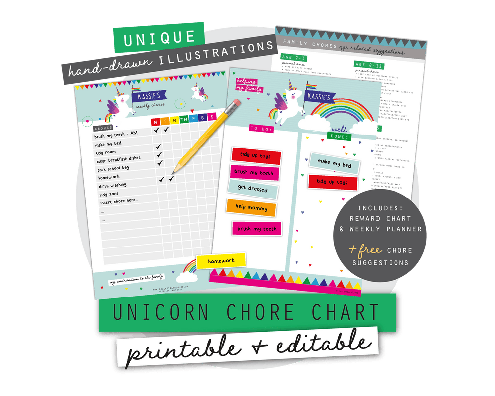 Unicorn Kids Chore Chart