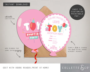 Toy Adoption Party Printable Stationery Pack