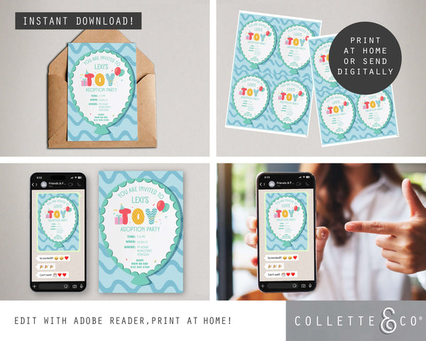 Toy Adoption Party Printable Stationery Pack