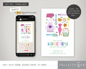 Baking Party Printable Invitation