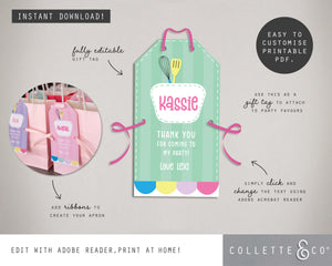 Baking Party Printable Favour Pack