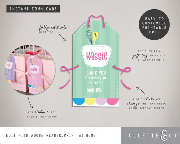 Baking Party Printable Favour Pack