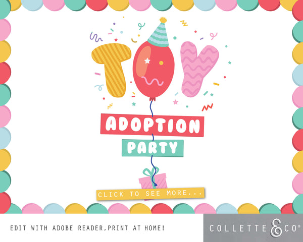 Toy Adoption Party Pack Printables