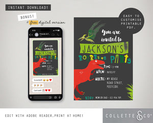 Dinosaur Party Printable Invitation