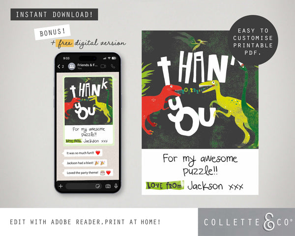 Dinosaur Party Printable Stationery Pack