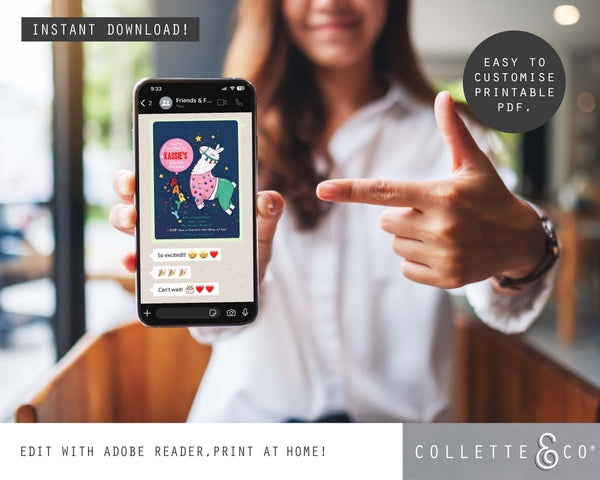 Llama Party Printable Stationery Pack
