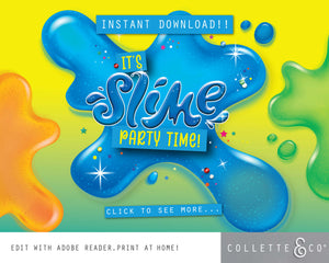 Blue Slime Party Pack Printables
