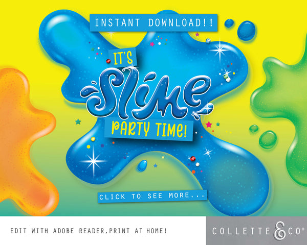 Blue Slime Party Pack Printables