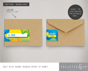 Blue Slime Party Printable Stationery Pack