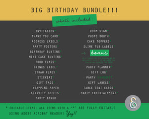 Blue Slime Party Pack Printables