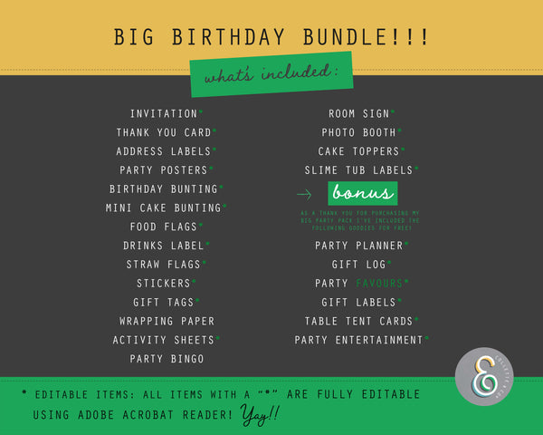 Blue Slime Party Pack Printables