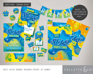 Blue Slime Party Pack Printables