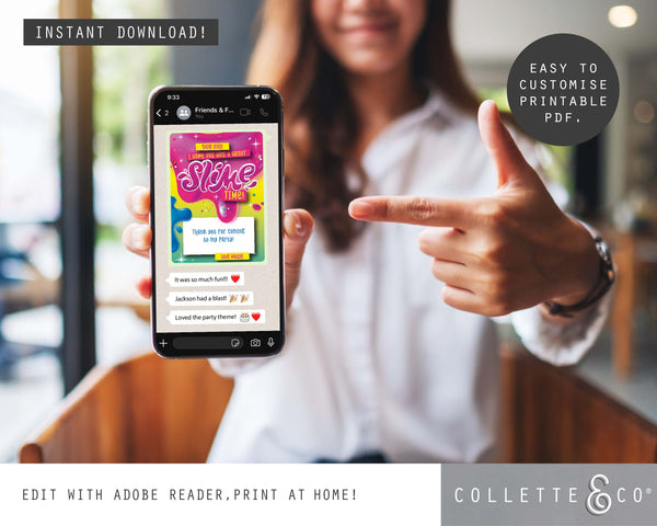 Slime Party Printable Stationery Pack