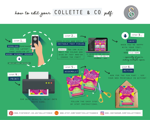 Slime Party Printable Favour Pack