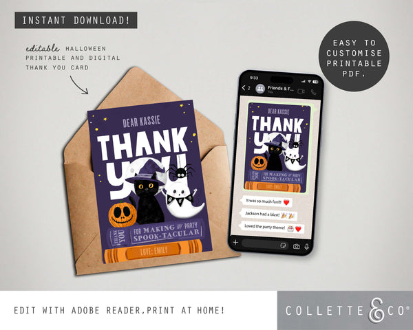 Halloween Printable Thank You Card