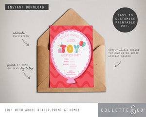 Toy Adoption Party Printable Invitation