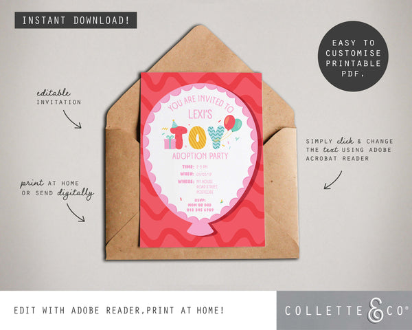 Toy Adoption Party Printable Invitation