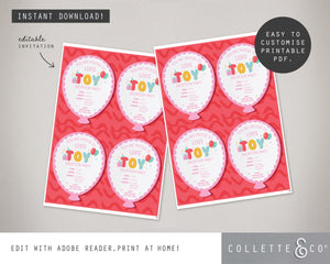 Toy Adoption Party Printable Invitation