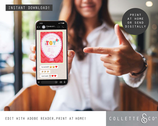 Toy Adoption Party Printable Invitation
