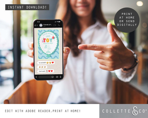 Toy Adoption Party Printable Invitation