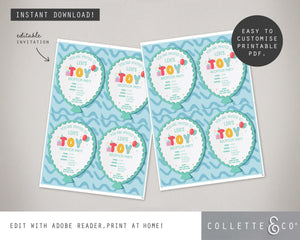 Toy Adoption Party Printable Invitation