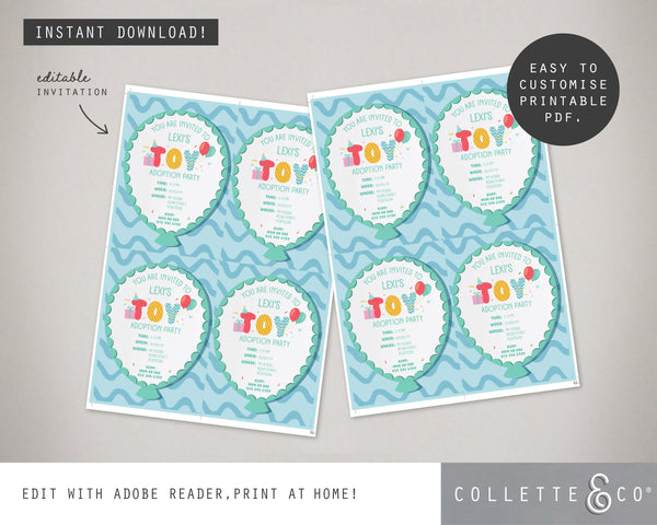 Toy Adoption Party Printable Invitation