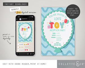 Toy Adoption Party Printable Invitation