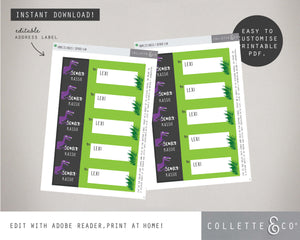 Pink Dinosaur Party Printable Stationary Pack