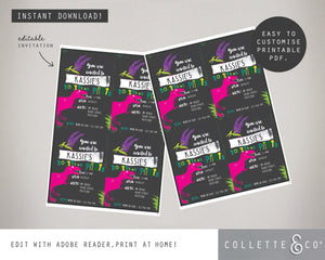 Pink Dinosaur Party Printable Stationary Pack