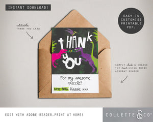 Pink Dinosaur Party Printable Stationary Pack
