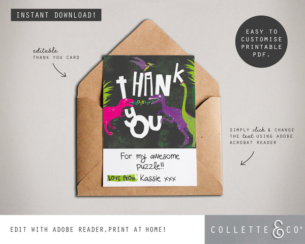Pink Dinosaur Party Printable Stationary Pack