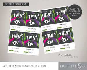 Pink Dinosaur Party Printable Stationary Pack
