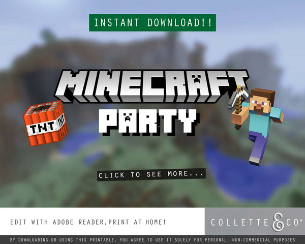 FREE Minecraft Party Pack Printables