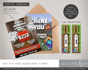 FREE Minecraft Party Pack Printables