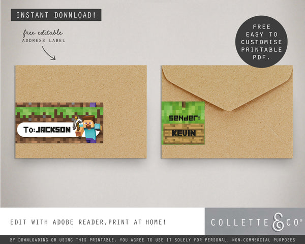 FREE Minecraft Party Pack Printables