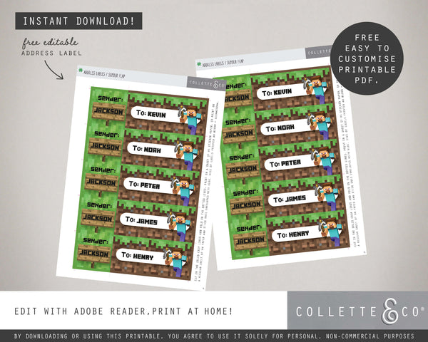 FREE Minecraft Party Pack Printables