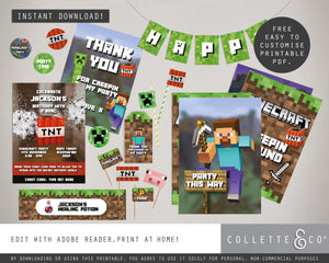 FREE Minecraft Party Pack Printables