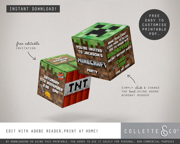 FREE Minecraft Party Pack Printables